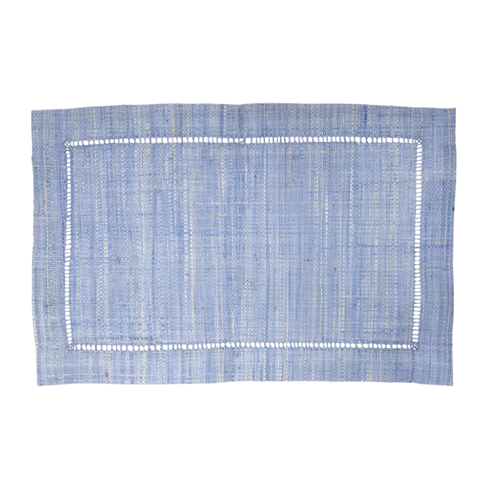 Raffia Placemats in Blue by Rice DK Vibrant Home